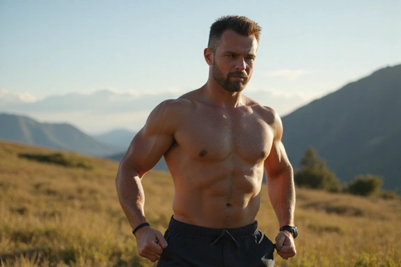 A man engaged in a fitness activity, representing men's health and vitality.